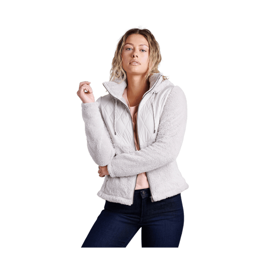 KUHL WOMEN'S PRIMA FLIGHT HOODY - STONE - FRONT VIEW