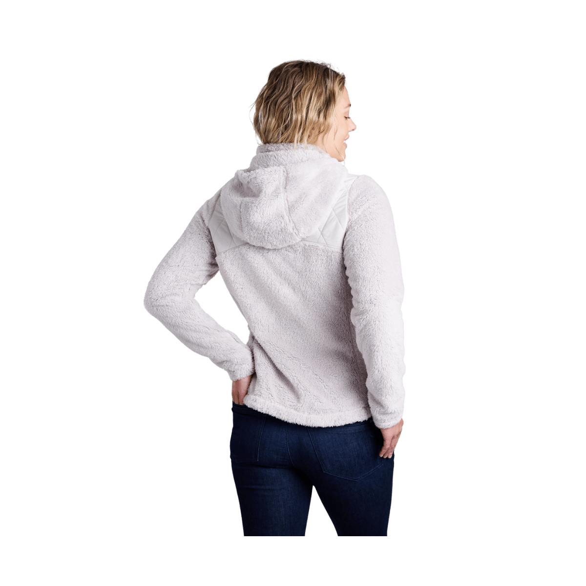 KUHL WOMEN'S PRIMA FLIGHT HOODY - STONE - BACK VIEW