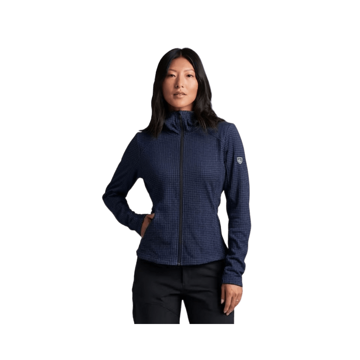 KUHL WOMEN'S REACTIV GRID FULL ZIP HOODY- MIDNIGHT