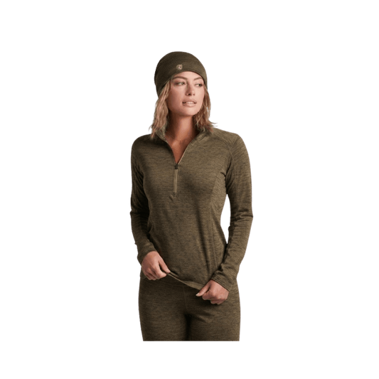 KUHL WOMEN'S REACTIV LITE GRID QUARTER ZIP- BRINDLE