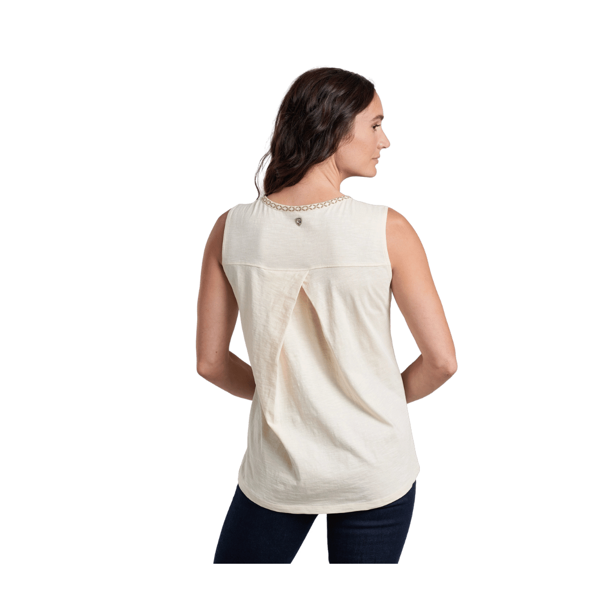 KUHL WOMEN'S SHAY TANK TOP - IVORY - BACK VIEW