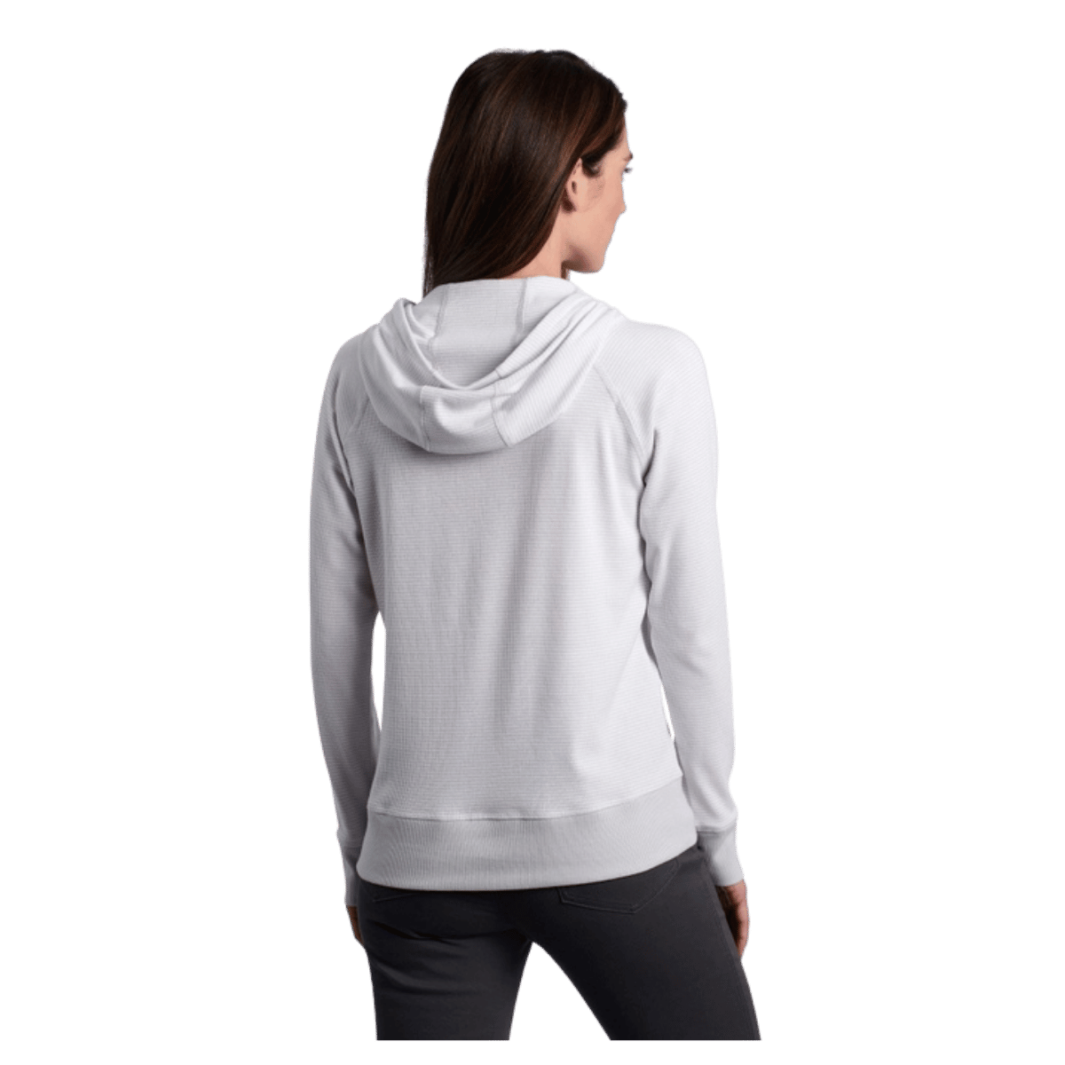 KUHL WOMEN'S STRIA PULLOVER HOODY W/ UPF 50+ - MIST - SIDE VIEW - BACK VIEW
