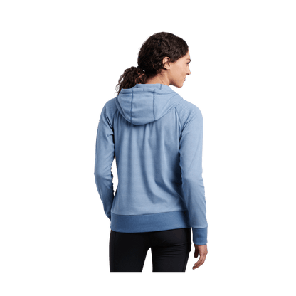 KUHL WOMEN STRIA PULLOVER HOODY - VISTA BLUE - BACK VIEW