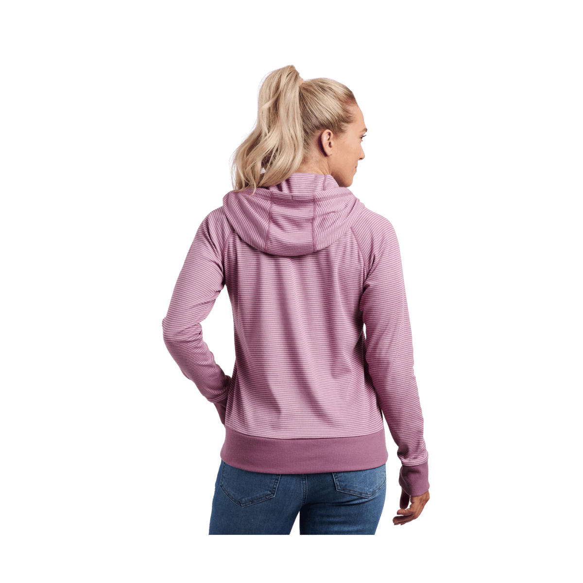 KUHL WOMEN STRIA PULLOVER HOODY - THISTLE - BACK VIEW