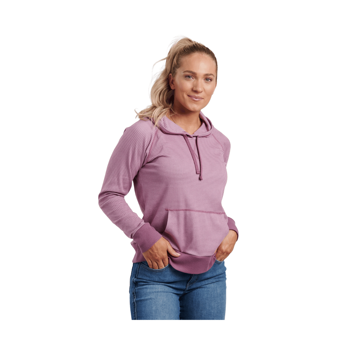 KUHL WOMEN STRIA PULLOVER HOODY - THISTLE - FRONT VIEW