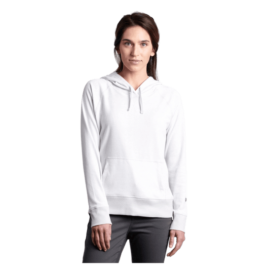 KUHL WOMEN'S STRIA PULLOVER HOODY W/ UPF 50+ - MIST - FRONT VIEW