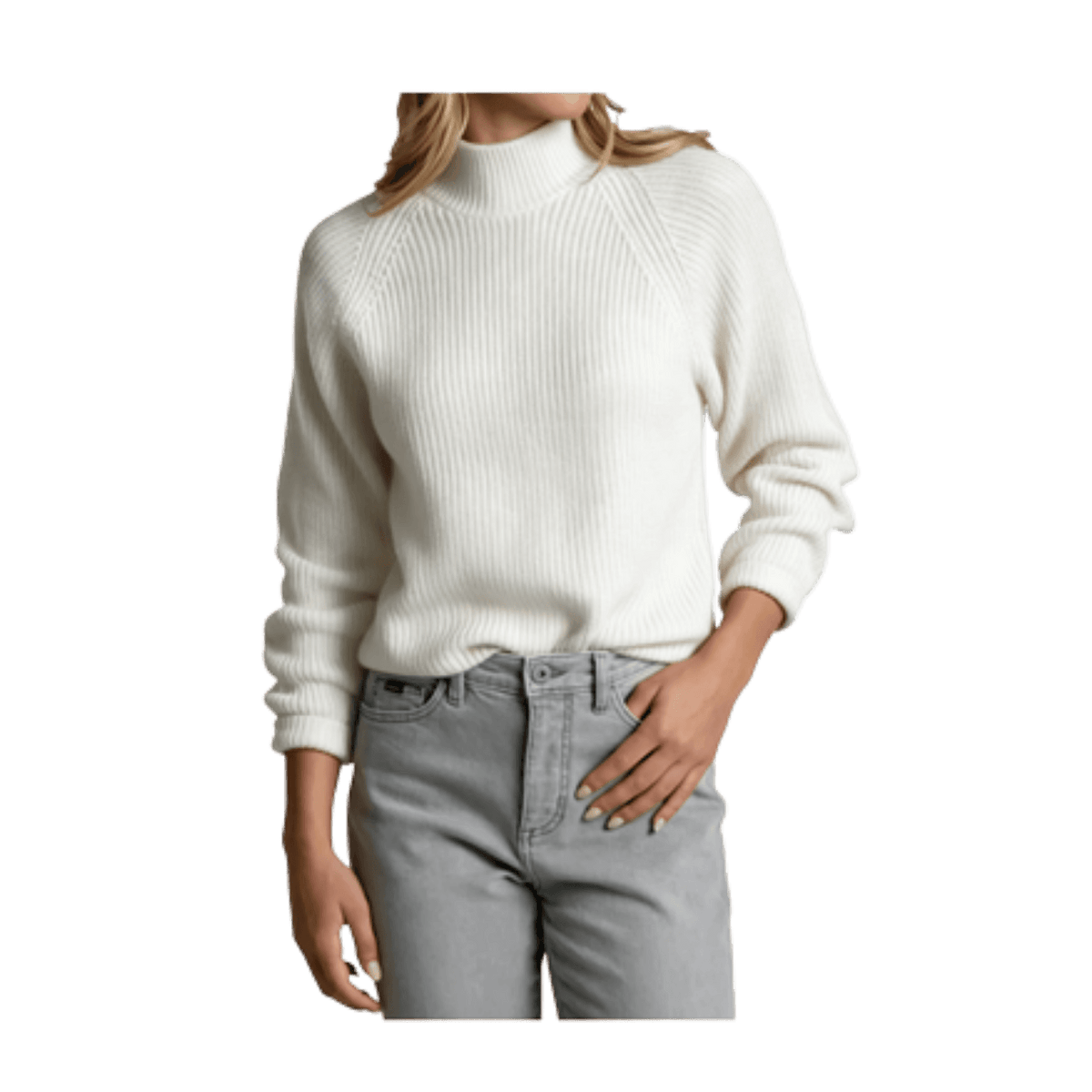 KUHL WOMEN'S STROVA ROLL NECK SWEATER- ALPINE WHITE