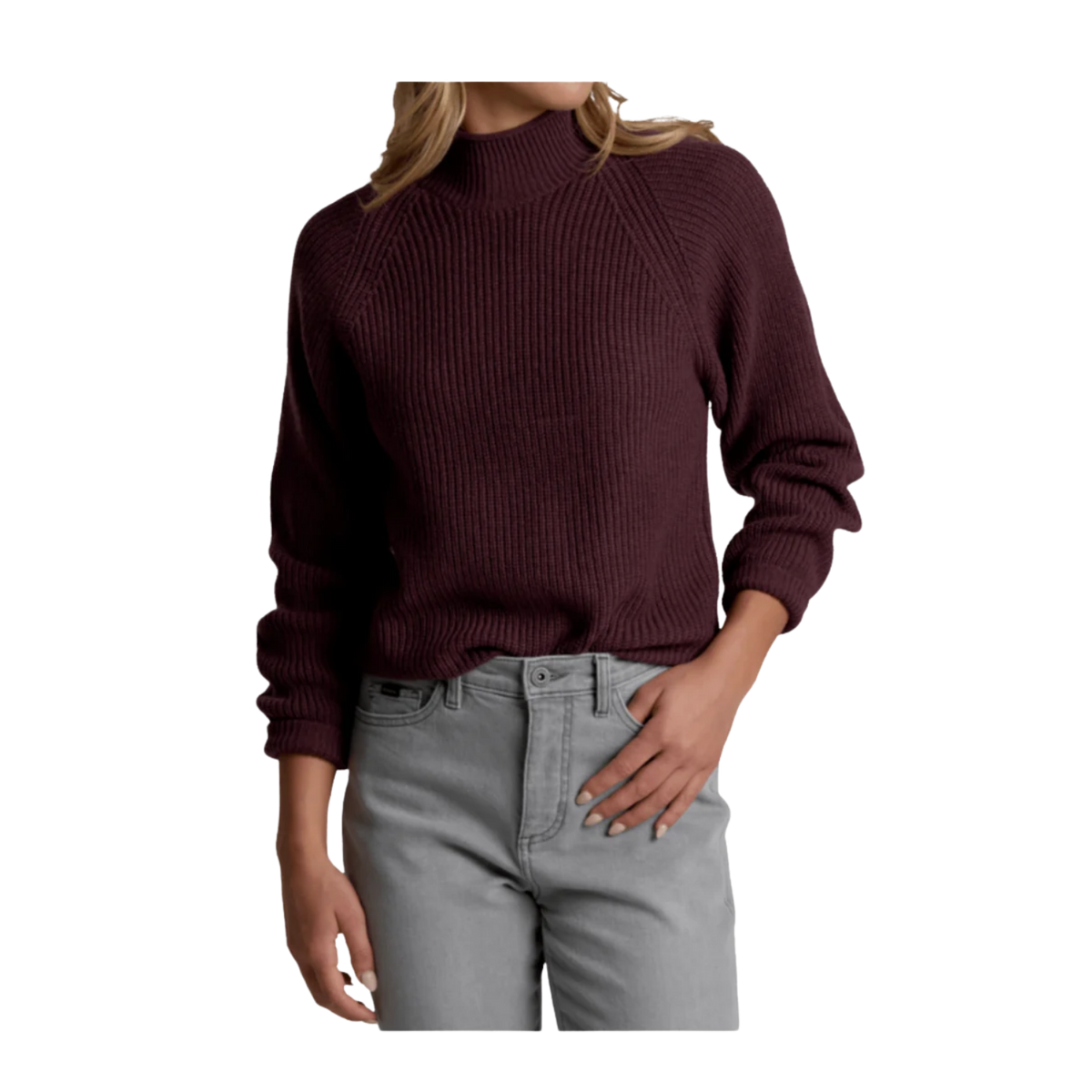 KUHL WOMEN'S STROVA ROLL NECK SWEATER- MULBERRY