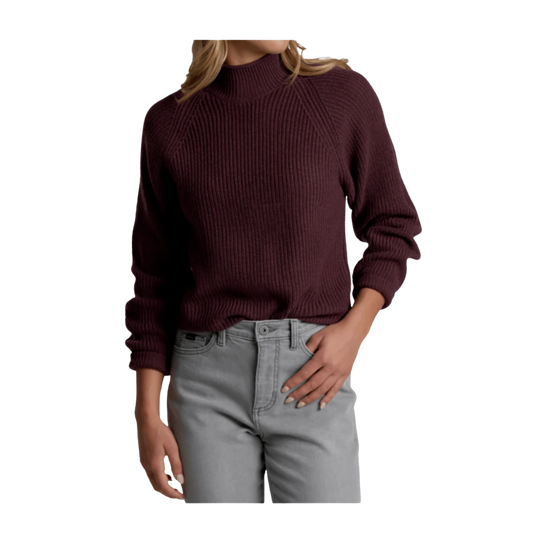 KUHL WOMEN'S STROVA ROLL NECK SWEATER- MULBERRY