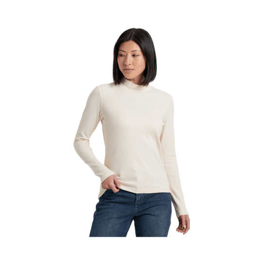 KUHL WOMEN'S VERONA RIB LONG SLEEVE - NATURAL - FRONT VIEW