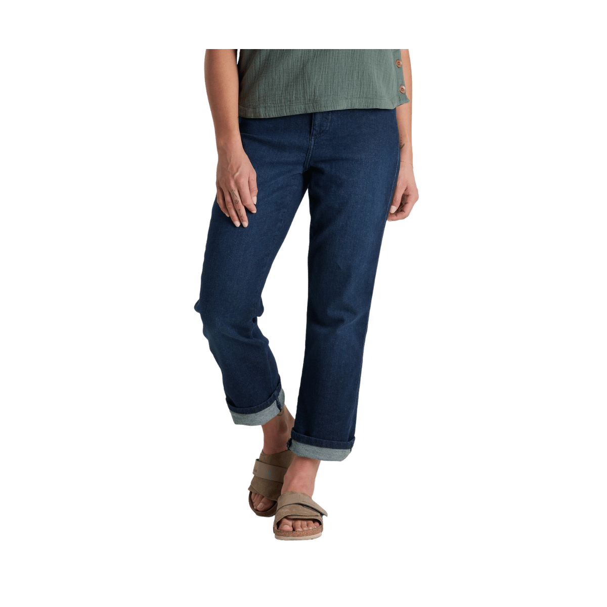 KUHL WOMEN'S KONTOUR BOYFRIEND DENIM PANT - MIDNIGHT - FRONT VIEW