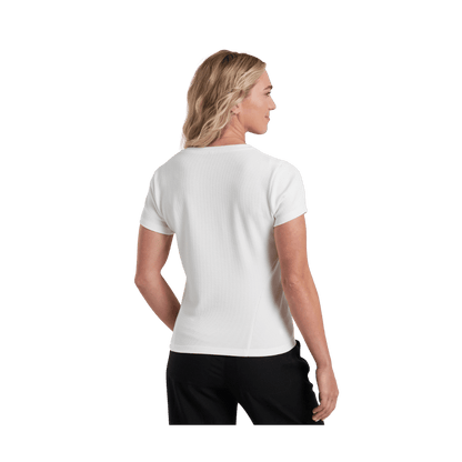 KUHL WOMEN'S REMI SHORT SLEEVE SHIRT - WHITE - BACK VIEW