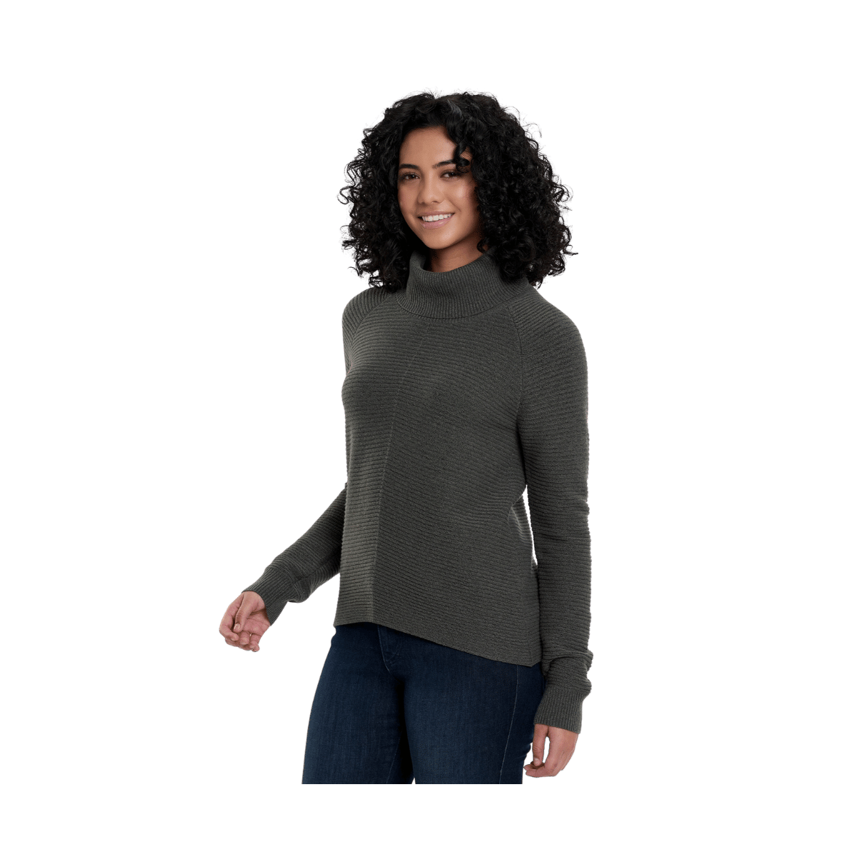 KUHL WOMEN'S SOLACE SWEATER - SOFT PINE - FRONT VIEW