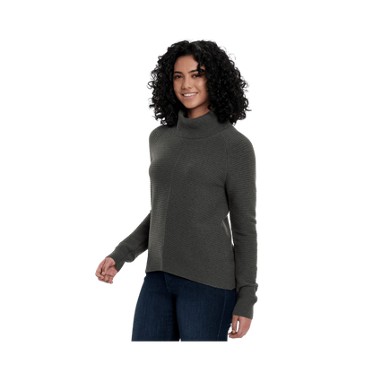 KUHL WOMEN'S SOLACE SWEATER - SOFT PINE - FRONT VIEW