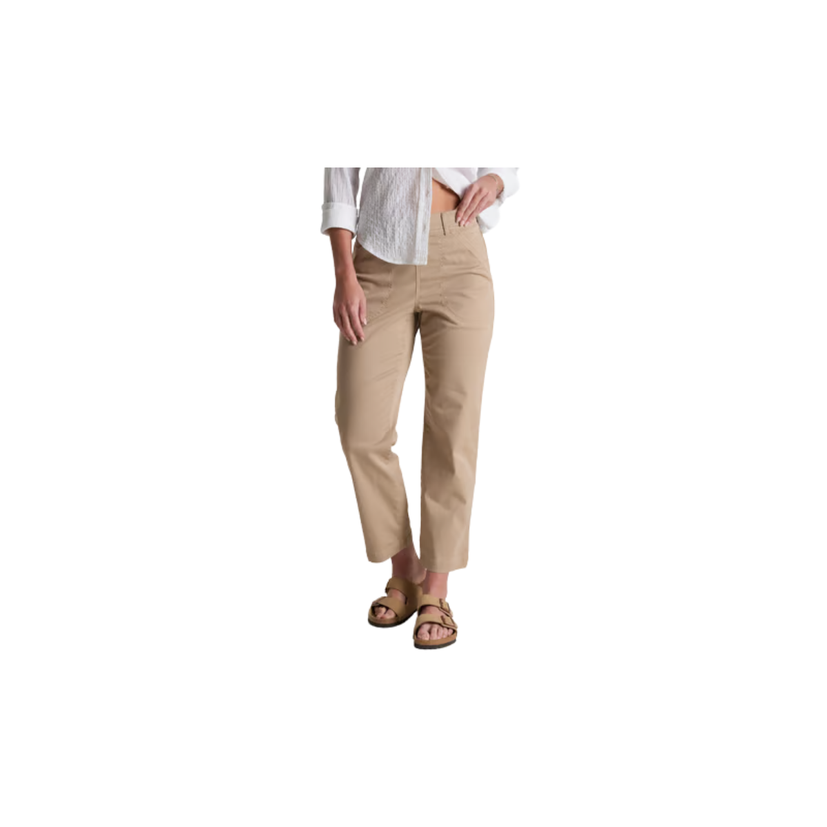 KUHL WOMENS KULTIVATR PULL ON CROP PANT SAND