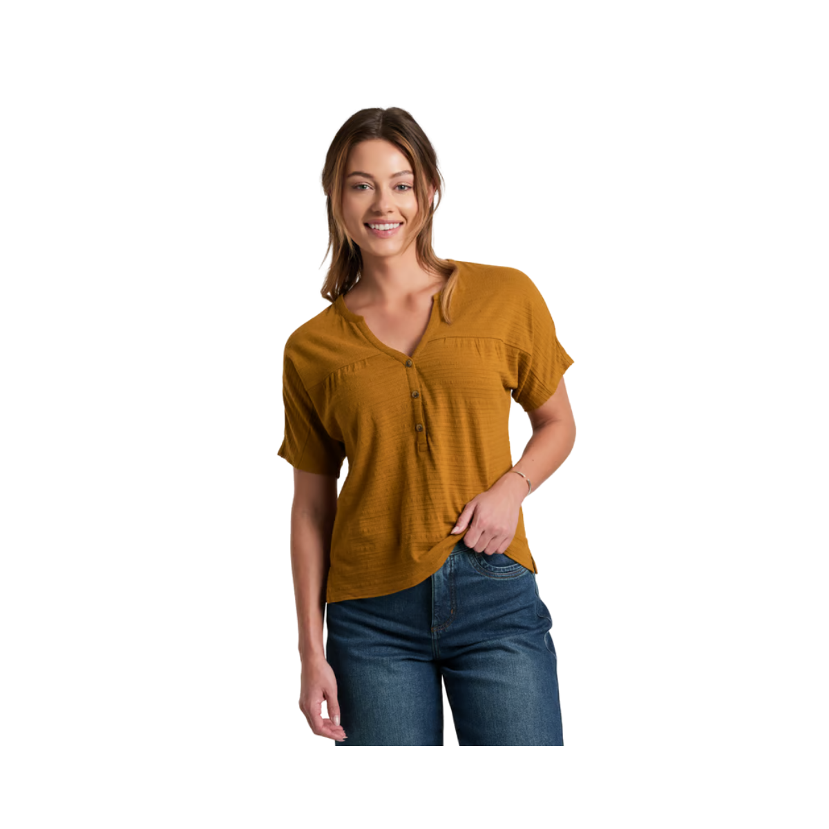 KUHL WOMENS WILLA SHORT SLEEVE BRONZE