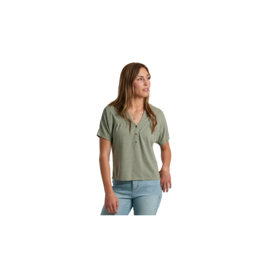 KUHL WOMENS WILLA SHORT SLEEVE SLATE GREEN