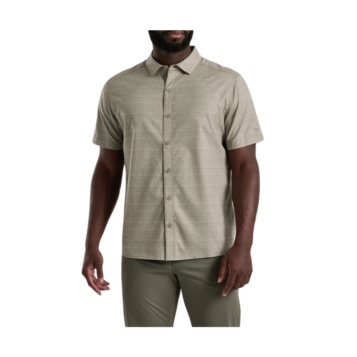 KUHL BREEZE SHORT SLEEVE SHIRT - SAND - FRONT VIEW