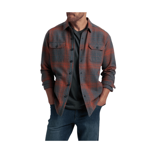 KUHL MEN'S DEVIATR SHIRT JACKET - BLUE FLAME - FRONT VIEW