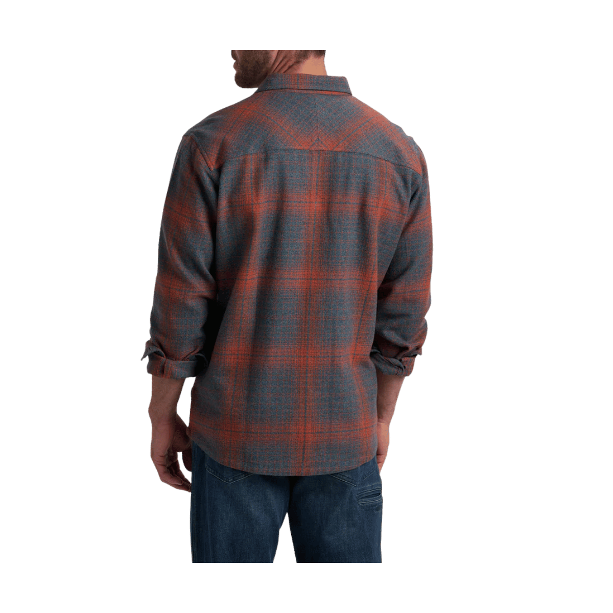 KUHL MEN'S DEVIATR SHIRT JACKET - BLUE FLAME - BACK VIEW