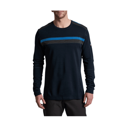 KUHL MEN'S DOWNHILL RACR MERINO CREW  LONG SLEEVE - MIDNIGHT - FRONT VIEW