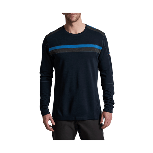 KUHL MEN'S DOWNHILL RACR MERINO CREW  LONG SLEEVE - MIDNIGHT - FRONT VIEW