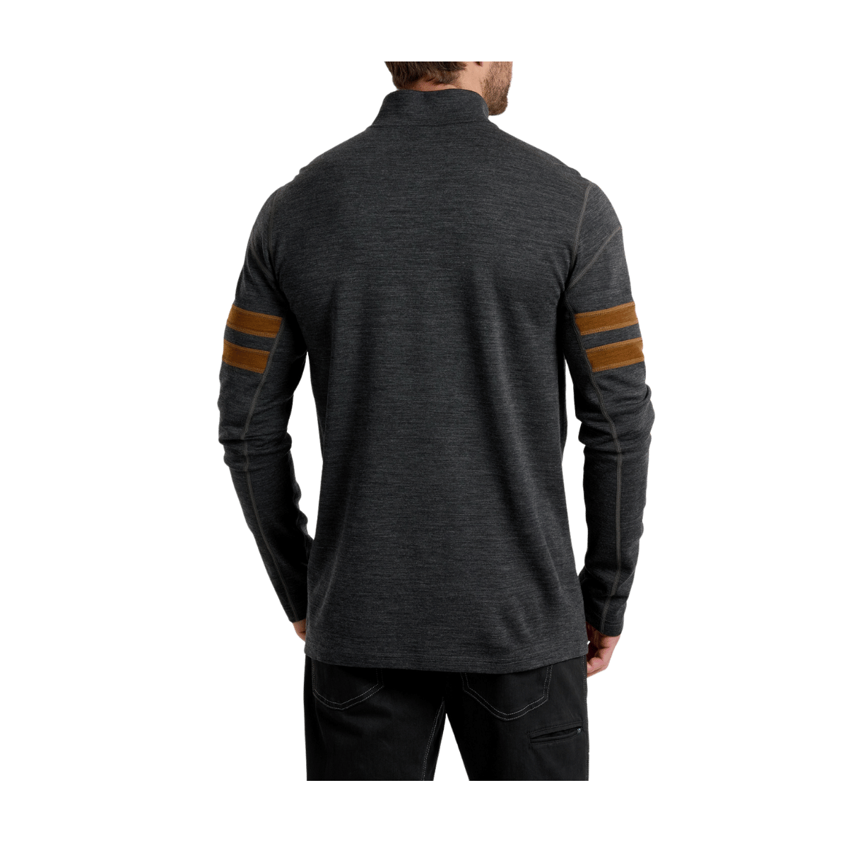 KUHL MEN'S LIGHT KUHL TEAM 1/4 ZIP LONG SLEEVE - CAST IRON - BACK VIEW