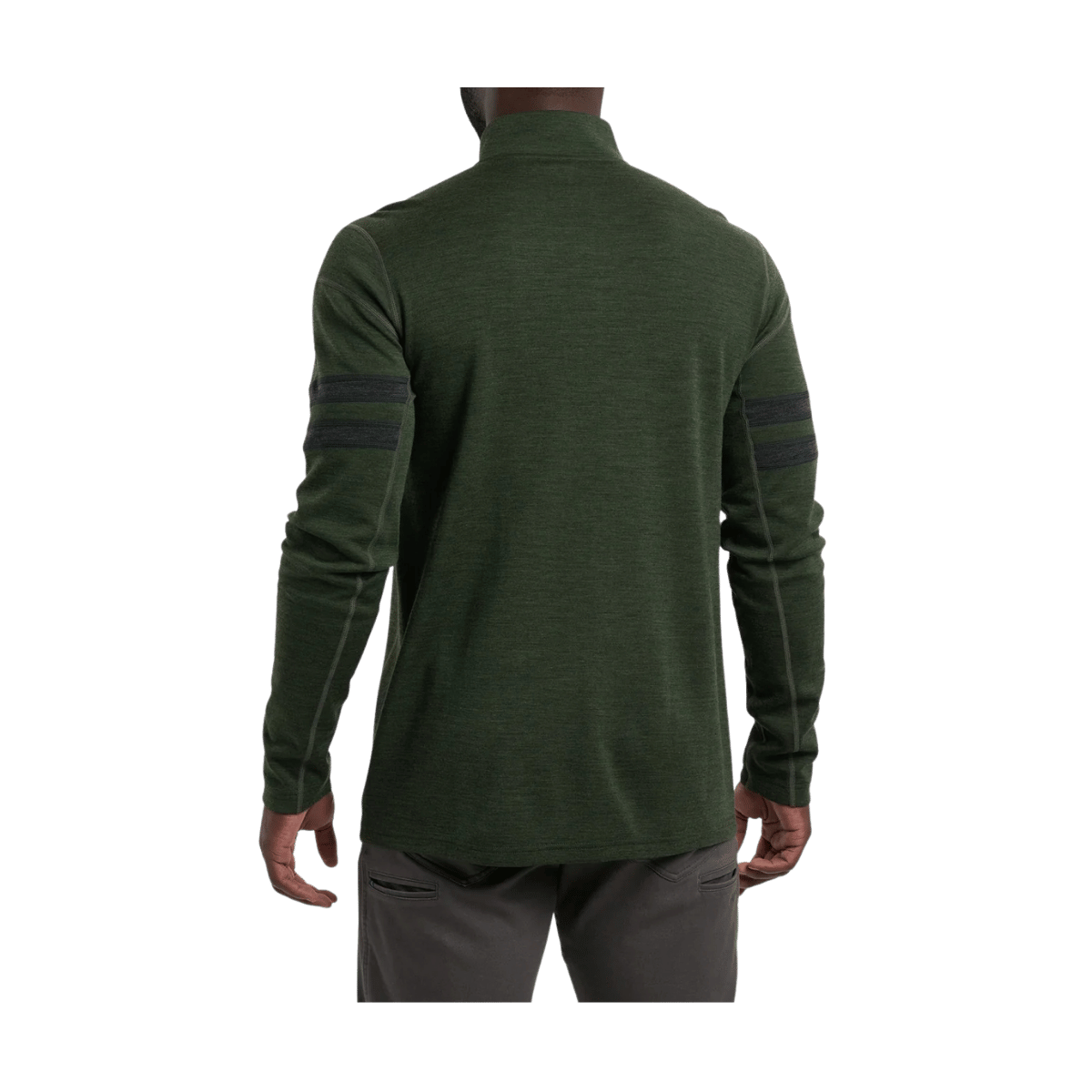 KUHL MEN'S LIGHT KUHL TEAM 1/4 ZIP LONG SLEEVE - MOSS STONE - BACK VIEW