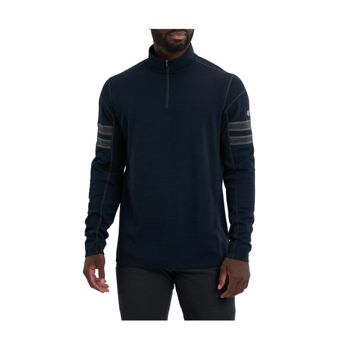 KUHL MEN'S LIGHT KUHL TEAM 1/4 ZIP LONG SLEEVE - MUTINY BLUE - FRONT VIEW