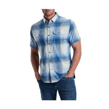 KUHL MEN'S RESPONSE SHORT SLEEVE SHIRT - BLUE CHALK - FRONT VIEW