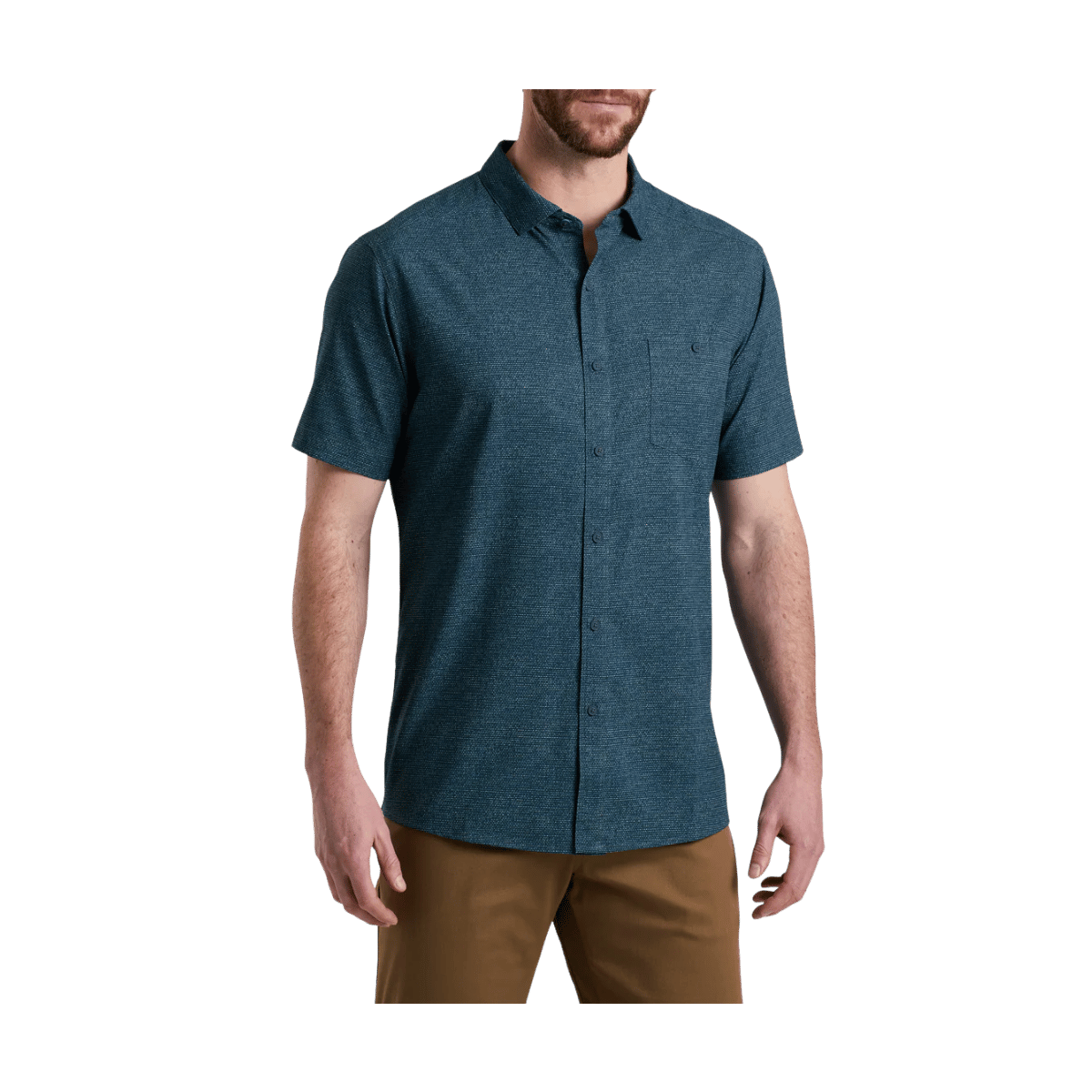 KUHL MEN'S PERSUADR SHORT SLEEVE SHIRT - MIDNIGHT - FRONT VIEW
