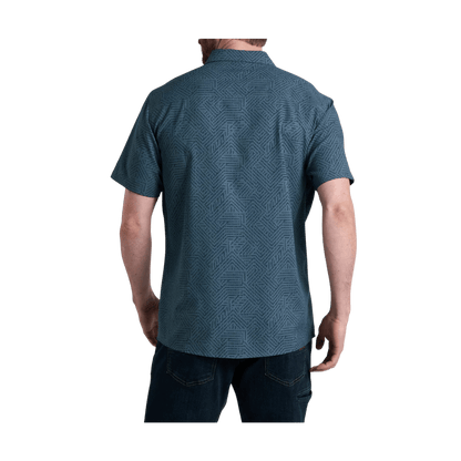 KUHL MEN'S PERSUADR SHORT SLEEVE SHIRT - CHARCOAL BLUE - BACK VIEW