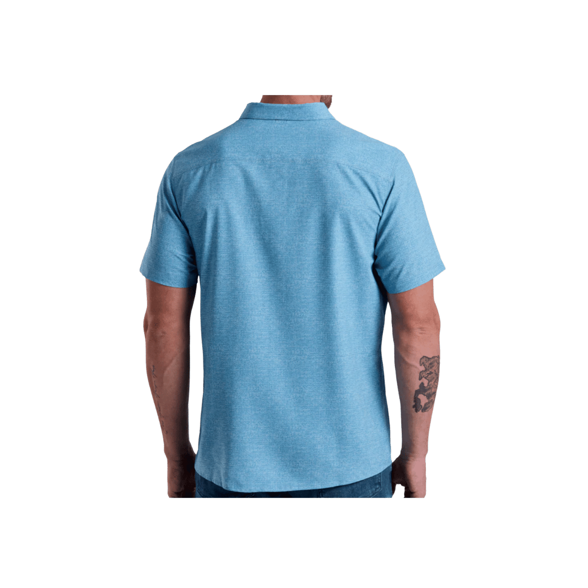 KUHL MEN'S PERSUADR SHORT SLEEVE SHIRT - BLUE CHALK - BACK VIEW
