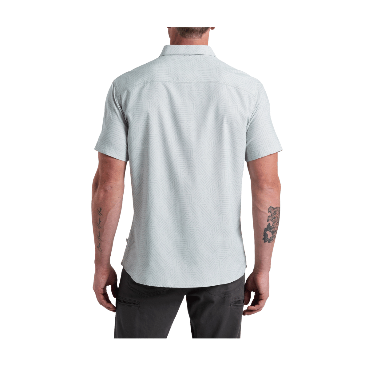KUHL MEN'S PERSUADR SHORT SLEEVE SHIRT - NATURAL - BACK VIEW