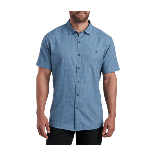 KUHL MEN'S PERSUADR SHORT SLEEVE SHIRT - BLUE JAY - FRONT VIEW