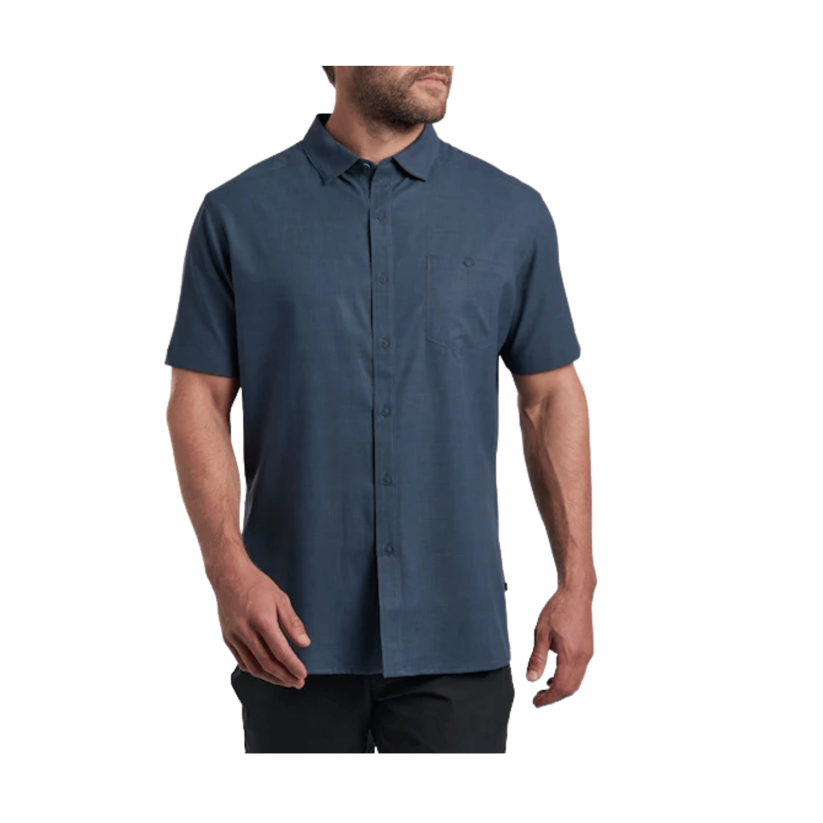 KUHL MEN'S PERSUADR SHORT SLEEVE SHIRT - NIGHT BLUE - FRONT VIEW