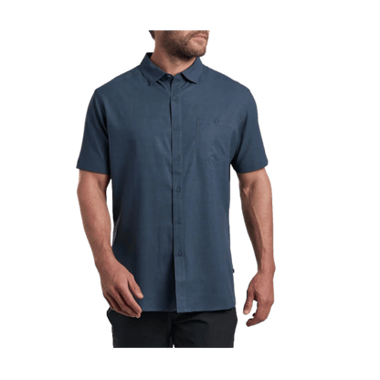 KUHL MEN'S PERSUADR SHORT SLEEVE SHIRT - NIGHT BLUE - FRONT VIEW