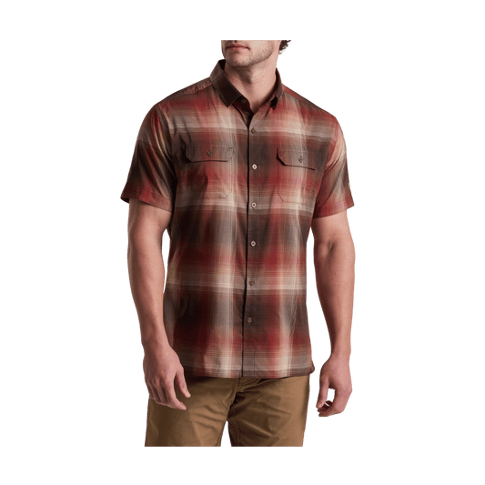 KUHL MEN'S RESPONSE SHORT SLEEVE SHIRT - RED CLAY - FRONT VIEW