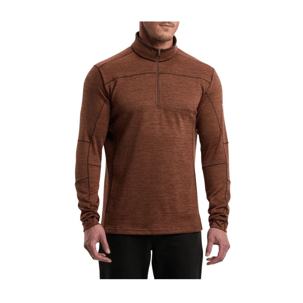 KUHL MEN'S RYZER 1/4 ZIP LONG SLEEVE - TIMBER - FRONT VIEW