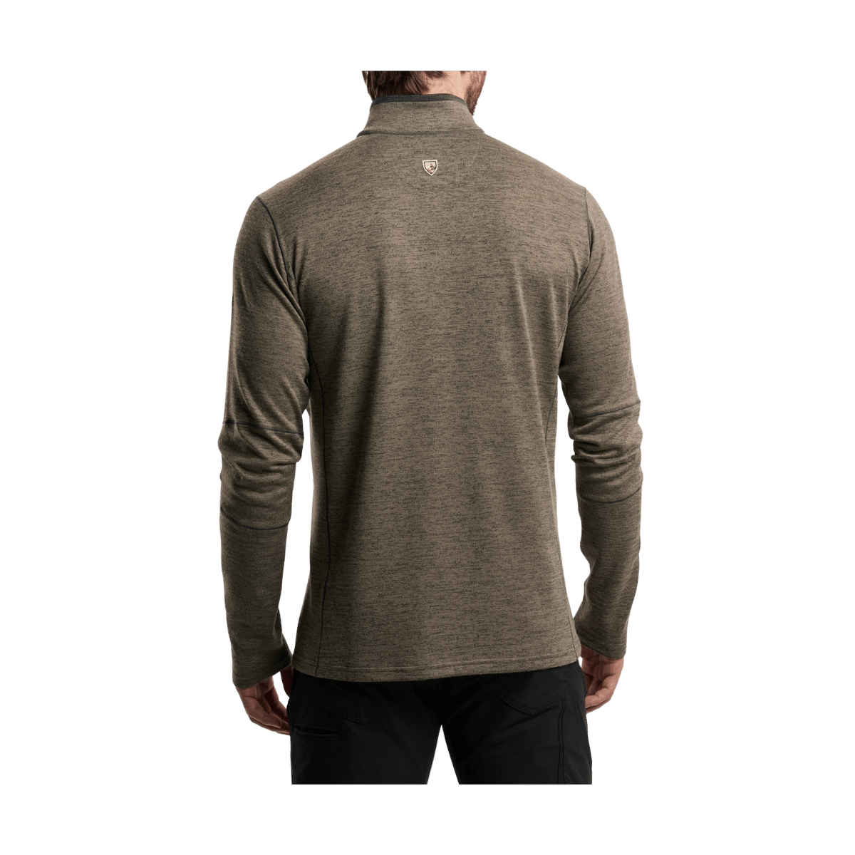 KUHL MEN'S RYZER 1/4 ZIP LONG SLEEVE - OATMEAL - BACK VIEW
