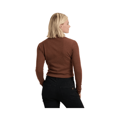 KUHL WOMEN'S VERONA RIB LONG SLEEVE - MOCHA - BACK VIEW