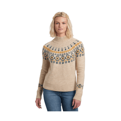 KUHL WOMEN'S ALPINA SWEATER - OATMEAL - FRONT VIEW 