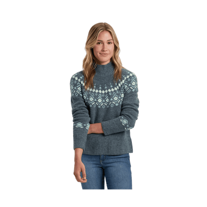KUHL WOMEN'S ALPINA SWEATER - MINERAL BLUE - FRONT VIEW