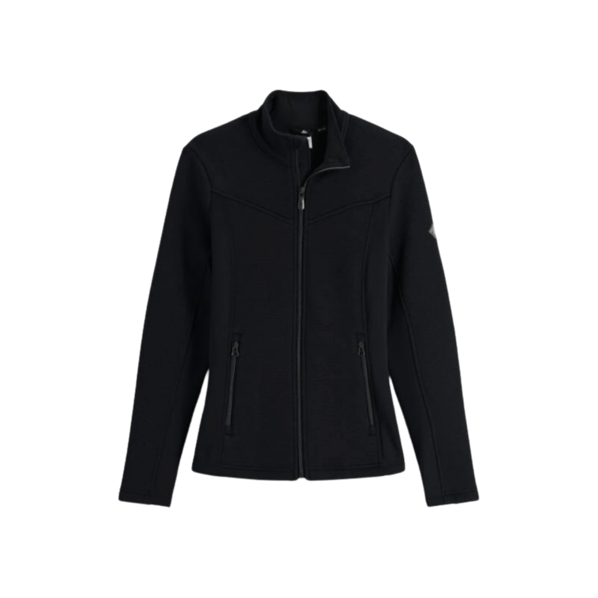 SPYDER WOMEN ENCORE FLEECE JACKET - BLACK - FRONT VIEW