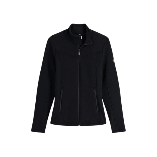SPYDER WOMEN ENCORE FLEECE JACKET - BLACK - FRONT VIEW