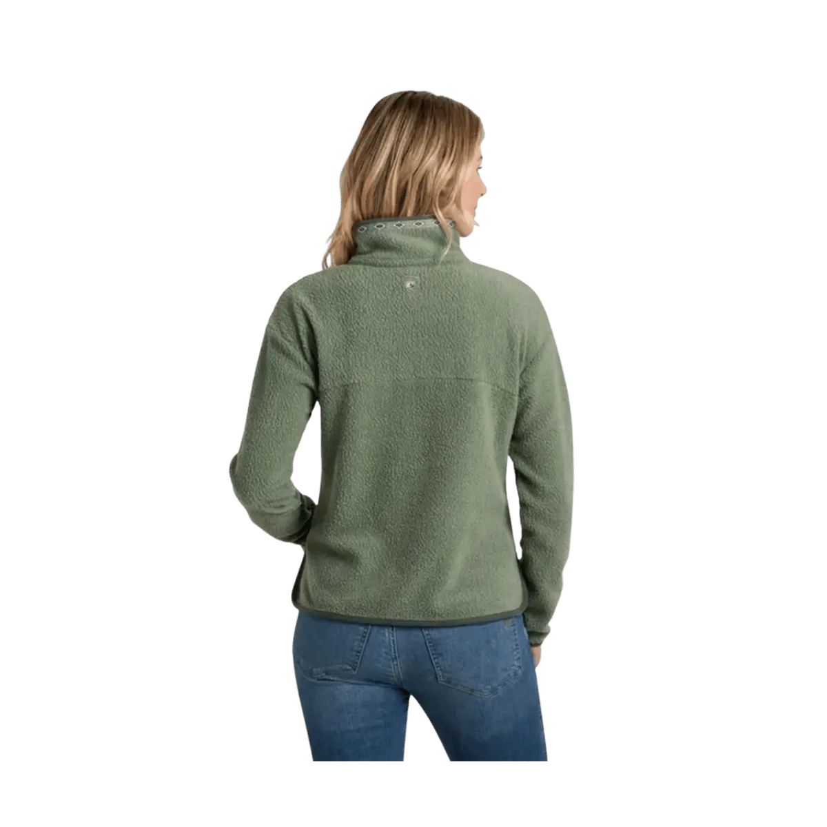 KUHL WOMEN'S HYGGE FLEECE 1/2 ZIP - SOFT PINE - BACK VIEW