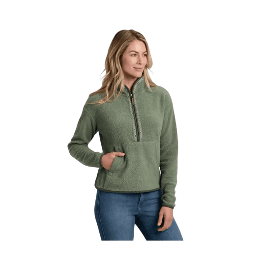 KUHL WOMEN'S HYGGE FLEECE 1/2 ZIP - SOFT PINE - FRONT VIEW