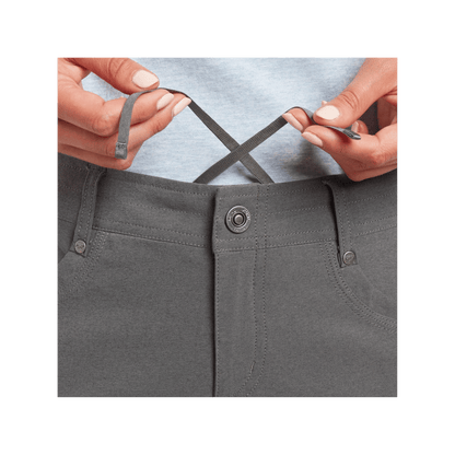 KUHL WOMEN'S TREKR PULL ON CARGO SHORT 11" - CHARCOAL - WAIST DETAIL