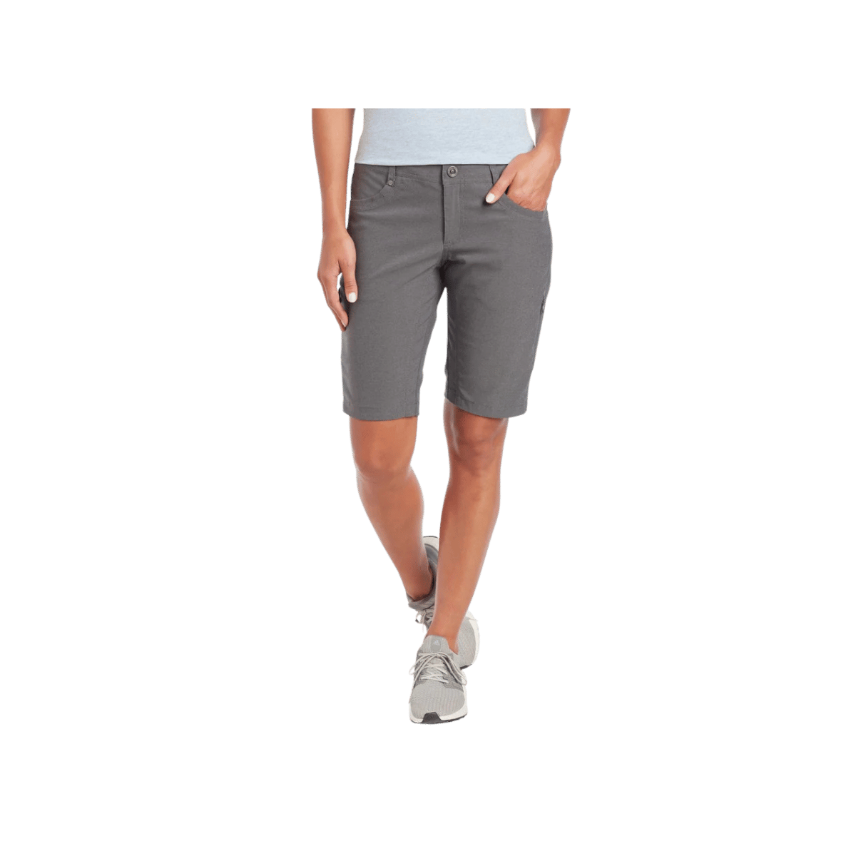 KUHL WOMEN'S TREKR PULL ON CARGO SHORT 11" - CHARCOAL - FRONT VIEW