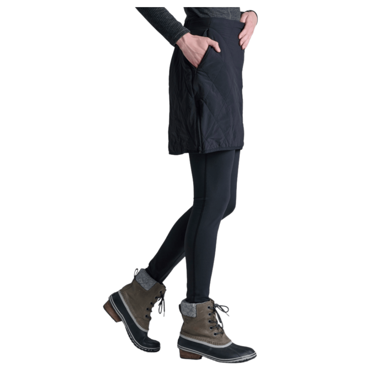 KUHL WOMEN'S AEROLIGHT SKIRT - RAVEN - SIDE VIEW WW